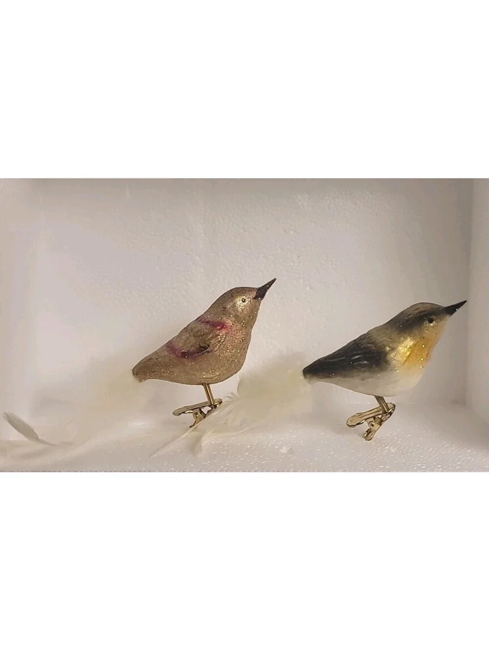 Vintage Mercury Hand Blown Glass Clip On Bird Christmas Ornaments Made In Poland